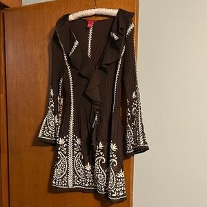 Sunny Leigh Black and White Embroidered Cardigan